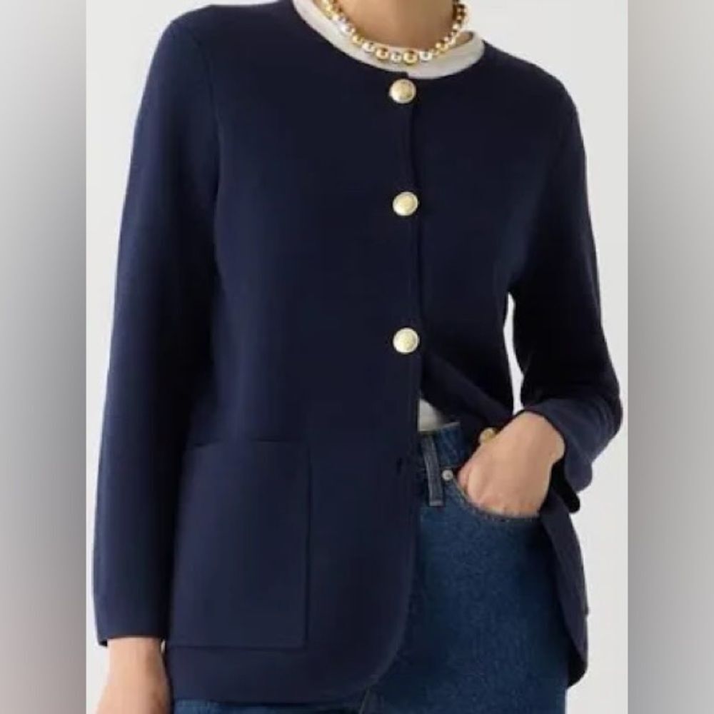 J Crew Giselle sweater blazer sz M - Picture 3 of 10